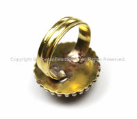 Tibetan Turquoise, Coral, Brass Ring (SIZE 8) Nepalese Ring Ethnic Ring Tribal Boho Ring Nepal Ring Tibet Ring Tibetan Jewelry- R148-8