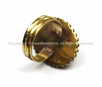 Tibetan Turquoise, Coral, Brass Ring (SIZE 7) Nepalese Ring Ethnic Ring Tribal Boho Ring Nepal Ring Tibet Ring Tibetan Jewelry- R139-7