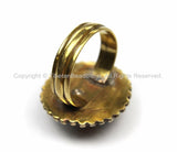 Tibetan Turquoise, Coral, Brass Ring (SIZE 7.5) Nepalese Ring Ethnic Ring Tribal Boho Ring Nepal Ring Tibet Ring Tibetan Jewelry- R146-7.5