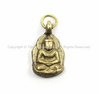 SMALL Nepalese Tibetan Brass Buddha Charm Pendant- Small Yoga Charm Pendant- Brass Buddha- Ethnic Tribal Nepal Tibet Buddha Charm- WM5760
