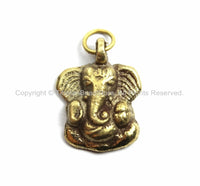 Small Nepalese Tibetan Brass Ganesh Charm Pendant- Brass Charms Yoga Charm Pendant- Ganesh Charm Design © TibetanBeadStore®- WM5759