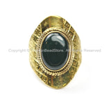 Tibetan Ring with Agate Inlay (SIZE 8)- Nepal Ring Tibetan Ring Ethnic Ring Tribal Ring Boho Ring Handmade Ring TibetanBeadStore R207-8