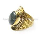 Tibetan Ring with Agate Inlay (SIZE 7.25) Nepal Ring Tibetan Ring Ethnic Ring Tribal Ring Boho Ring Handmade Ring TibetanBeadStore R209-7.25