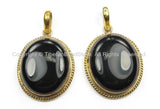 Nepal Tibetan Black Onyx & Brass Pendant- Tibetan Nepalese Pendant TibetanBeadStore Handmade Tibetan Beads, Pendants, Jewelry - WM5888