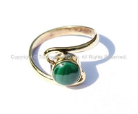 Nepal Tibetan Malachite Brass Ring (SIZE 7.25) Nepal Ring Boho Ring Nepalese Tibet Ring TibetanBeadStore Handmade Tibetan Jewelry- R35-7.25