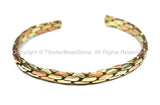 Tibetan Healing 3 Metals Braided Adjustable Bracelet Cuff- Unisex Cuff- Tibetan Jewelry by TibetanBeadStore- C113