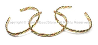 Tibetan Healing 3 Metals Braided Adjustable Bracelet Cuff- Unisex Cuff- Tibetan Jewelry by TibetanBeadStore- C114