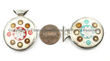 Nepal Tibetan Reversible Sun & Double Fish Bone Pendant with Metal Inlays - Boho Ethnic Nepal Tibetan Pendant- Handmade Jewelry - WM5910