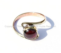 Nepal Tibetan Onyx Garnet Brass Ring (SIZE 9.5) Handmade Nepal Ring Boho Ring Nepalese Tibet Ring TibetanBeadStore Tibetan Jewelry R41-9.5