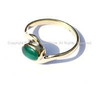 Nepal Tibetan Green Onyx Brass Ring (SIZE 8.75) Handmade Nepal Ring Boho Ring Nepalese Tibet Ring TibetanBeadStore Tibetan Jewelry- R55-8.75