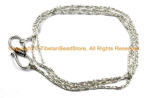 18 inch Finished Silver Plated Chain 1.5mm S-Hook Clasp - 18" Silver Plated Chain - CN38-18 - TibetanBeadStore