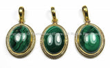 Nepal Tibetan Malachite & Brass Pendant- Nepal Pendant Tibet Pendant Natural Malachite Pendant Tibetan Beads, Pendants, Jewelry - WM5799-1