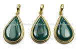 Nepal Tibetan Green Onyx & Brass Pendant- Nepal Pendant Tibet Pendant GreenOynx Pendant Nepalese Tibetan Beads, Pendants, Jewelry - WM5864
