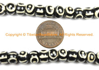 108 beads Tibetan Bone Mala Prayer Beads 8mm Size Circles Eye Design- Tibetan Buddhist Rosary Yoga Meditation Mala Beads - PB135 - TibetanBeadStore