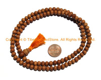 6mm Natural Sandalwood Mala Prayer Beads- Ethnic Nepal Tibetan Mala Beads - 108 Beads Sandalwood Mala - PB149