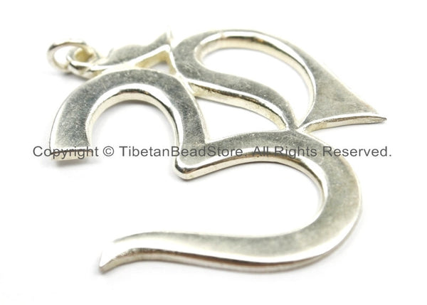 LARGE Nepal Tibetan Sanskrit Om Mantra Pendant - OM Yoga Pendant- Boho Om Pendant- Nepalese Jewelry Tibetan Jewelry TibetanBeadStore- WM5903