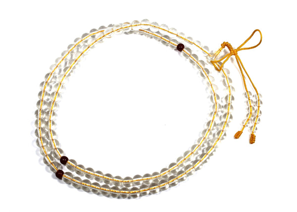 Small 6mm Clear Quartz Beads Mala - 6mm Size Clear Beads Yoga Meditation Mala Prayer Beads - 108 Beads Tibetan Malas Prayer Beads - PB214S