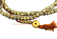 Tibetan Bone Carved Circles Mala Prayer Beads with Bone Disc Counters 8mm Size- 108 Beads- Natural Animal Bone Nepal Tibetan Beads - PB220