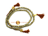 Tibetan Bone Carved Circles Mala Prayer Beads with Bone Disc Counters 8mm Size- 108 Beads- Natural Animal Bone Nepal Tibetan Beads - PB220