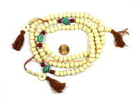 10mm Size Tibetan Cream White Bone Mala Prayer Beads with Bone Counters - Tibetan Mala Beads - Mala Making Supplies - PB221