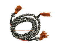 Om Mantra Tibetan Bone Mala Prayer Beads 8mm - Om Aum Ohm Mantra - Tibetan Buddhist Rosary Yoga Meditation Mala Beads - PB222