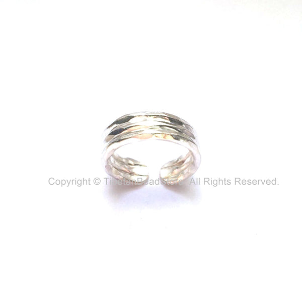 Beautiful Tribal Banded Silver Ring - Adjustable Silver Ring - Silver Band - Unisex Triple Band Silver Ring - Handmade Silver Ring - R260-8