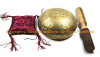 4" Tibetan Om Mani Mantra Hand-Hammered 7-Metals Singing Bowl - SB201