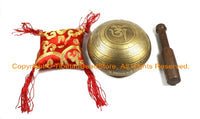 4" Tibetan Om Mani Mantra Hand-Hammered 7-Metals Singing Bowl - SB206