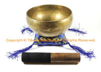 6" Tibetan Hand-Hammered 7-Metals Singing Bowl - TibetanBeadStore - SB209