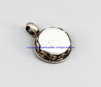 92.5 Sterling Silver & Natural Freshwater Pearl Tibetan Pendant - Handmade Ethnic Tibetan Jewelry - SS8037