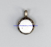92.5 Sterling Silver & Natural Freshwater Pearl Tibetan Pendant - Handmade Ethnic Tibetan Jewelry - SS8037