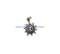 SMALL Ethnic Nepalese Tibetan Silver Sun Charm Pendant- Small Sun Yoga Charm - Tibetan Silver Sun Charm- WM5757C-1
